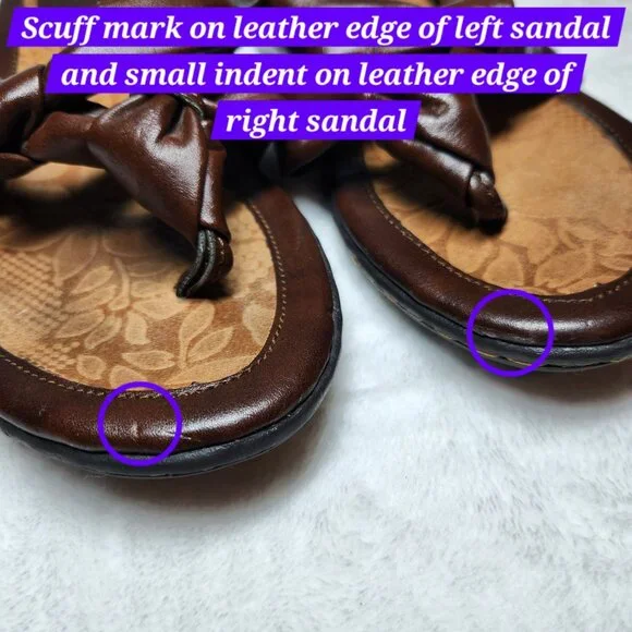 b.o.c. Brown Leather Cork Footbed Sandals - Size 8 - Picture 9 of 12